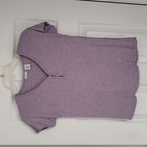 Max Studio T-Shirt Heathered Purple - Size XS